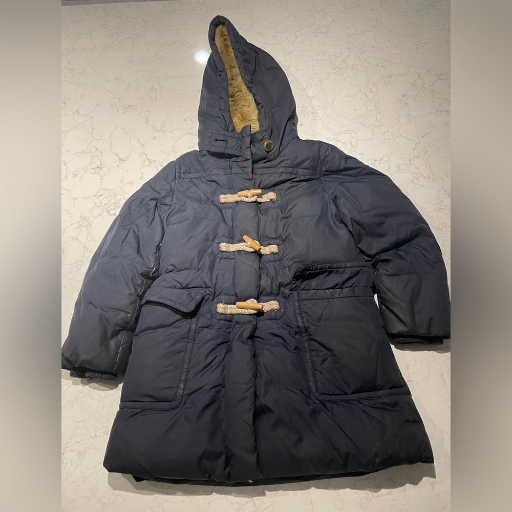 Navy Blue Girls Toggle Puffer